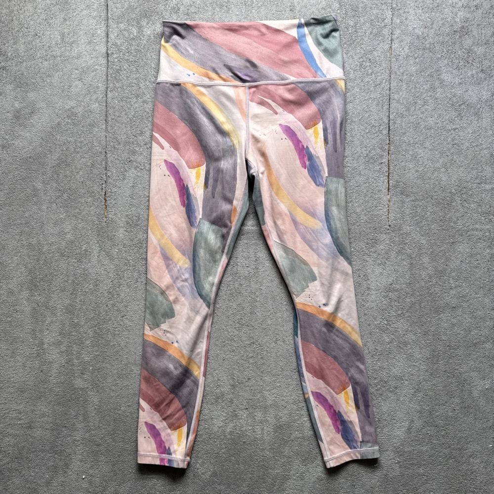 Athleta Elation 7/8 Tights Multicolor Small Ultra High Rise Yoga Studio Stretch‎